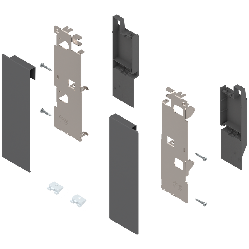 Blum LEGRABOX Interior Roll-out Front Fixing Bracket Set - C Height - Orion Gray (OG-M) - ZI7.3CS0