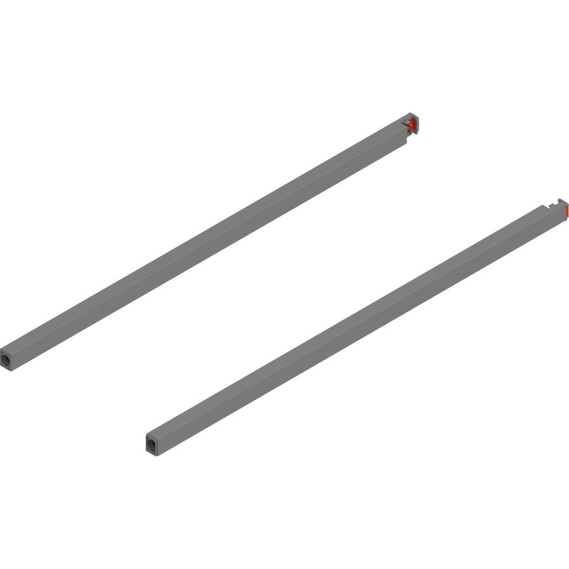 Blum MERIVOBOX ZR4.550RS.E 22" (550mm) Top Gallery Rail Set Indium Gray Matte (IG-M)