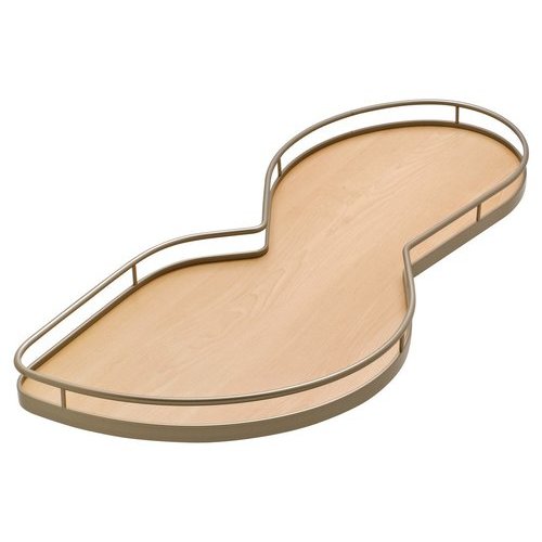 Kessebohmer LeMans II Set for Blind Corner Cabinets, Swings right, Champagne/Maple, 2 x 60 shape trays - 541.32.460