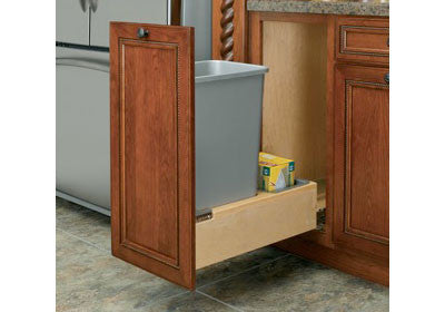 Rev-A-Shelf Single 50 Qt Trash Pullout with Rev-A-Motion - 4WCBM-1550DM-1
