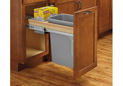 Rev-A-Shelf 4WCTM-BBSC Series Single 35 Qt Soft-Close Top Mount Trash Pullout - 4WCTM-12BBSCDM1