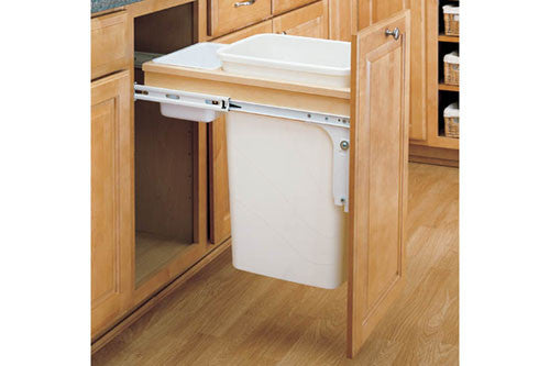 Rev-A-Shelf 4WCTM Series Single 50 Qt Top Mount Trash Pullout - 4WCTM-1550DM-1