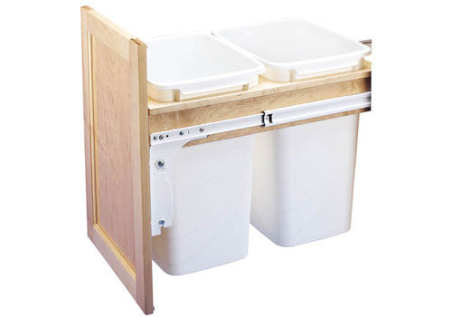 Rev-A-Shelf 4WCTM Series Double 35 Qt Top Mount Trash Pullout - 4WCTM-18DM2-419-FL