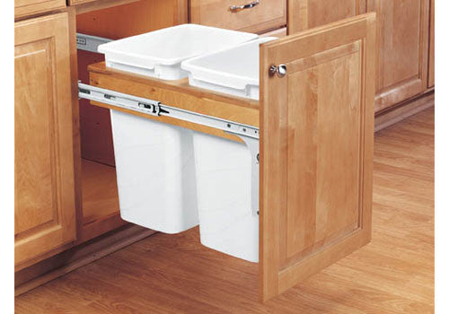 Rev-A-Shelf 4WCTM Series Double 35 Qt Top Mount Trash Pullout - 4WCTM-18DM2