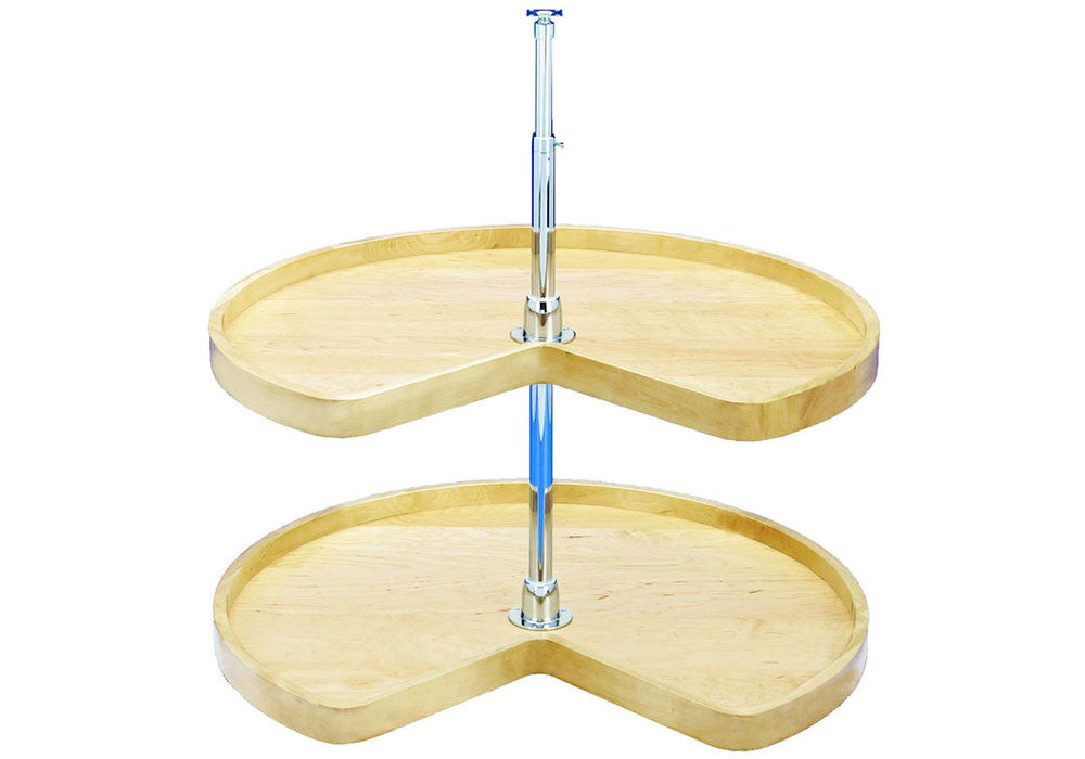 Rev-A-Shelf Kidney Shape Wood Classics 2 Shelf Corner Lazy Susan - 32" - 4WLS472-32-52
