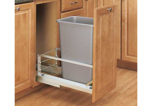 Rev-A-Shelf 5349 Series Single 50 Qt Trash Pullout - Silver - 5349-1550DM-117