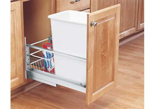 Rev-A-Shelf 5349 Series Single 35 Qt Trash Pullout - White - 5349-15DM18-1