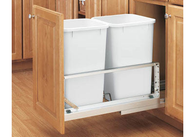 Rev-A-Shelf 5349 Series Double 27 Qt Trash Pullout - White - 5349-1527DM-2