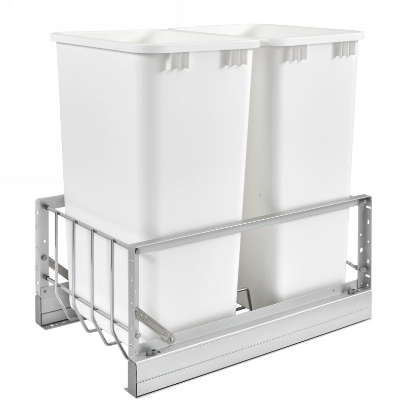 Rev-A-Shelf 5349 Series Double 50 Qt Trash Pullout - White - 5349-2150DM-2 - FREE DOMESTIC SHIPPING