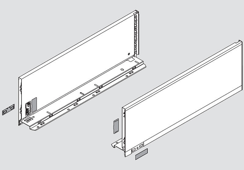 Blum LEGRABOX Drawer Profile Set - C Height - Orion Gray - 16" - 770C4002S