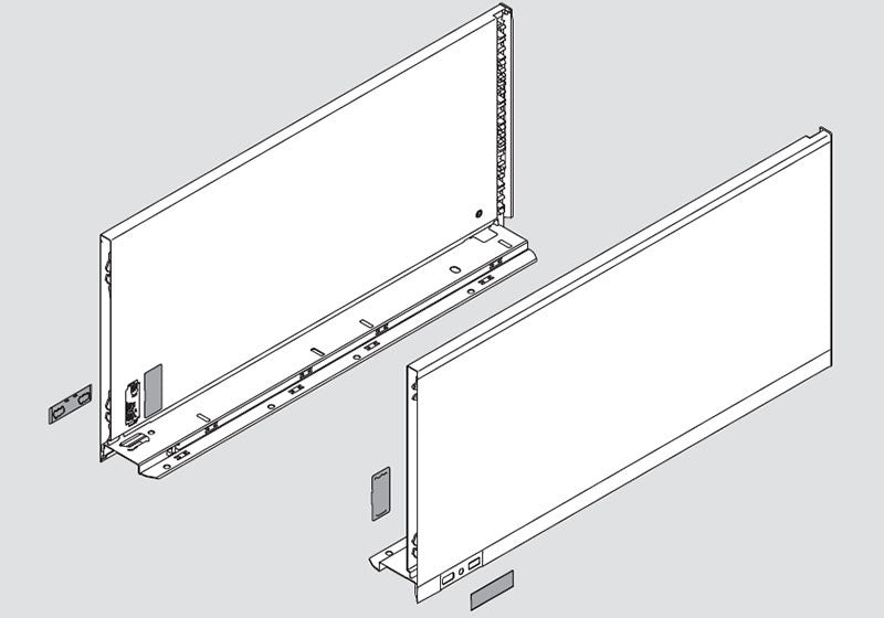 Blum LEGRABOX Drawer Profile Set - F Height - Orion Gray - 18" - 770F4502S