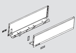 Blum LEGRABOX Drawer Profile Set - K Height - Stainless Steel - 22" - 770K5502I