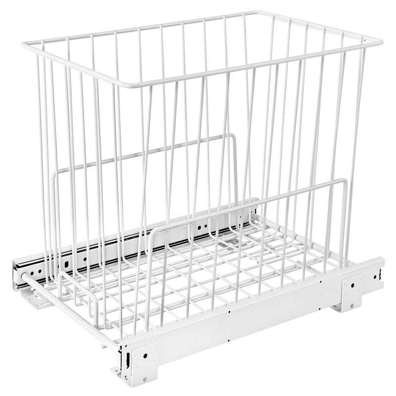 Rev-A-Shelf HRV Series Wire Bottom Mount Hamper - 1.4 BU - White - 11" - HRV-1215 S