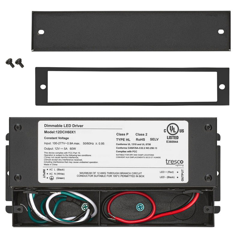 Tresco L-12DCH60X1-1 12VDC Industrial Wall Dimmable Hardwire Power Supply - 12VDC 60W