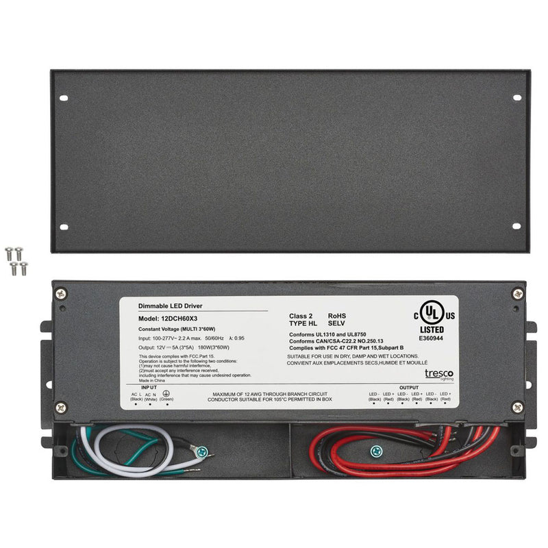 Tresco L-12DCH60X3-1 12VDC Industrial Wall Dimmable Hardwire Power Supply - 12VDC 180W