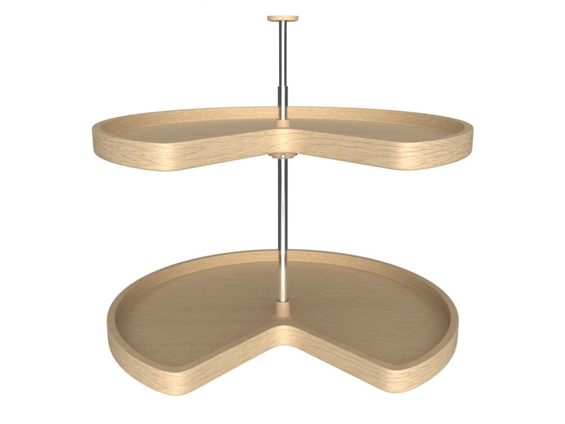 Rev-A-Shelf Kidney Shape LD Banded Wood 2 Shelf Corner Lazy Susan - 28" - LD-4BW-472-28-1 - FREE DOMESTIC SHIPPING