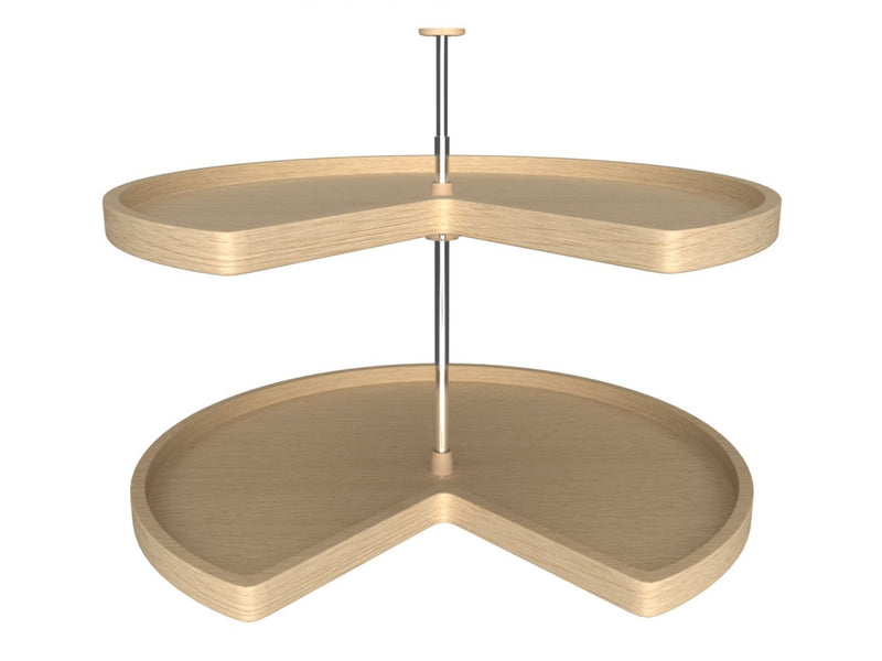 Rev-A-Shelf Kidney Shape LD Banded Wood 2 Shelf Corner Lazy Susan - 32" - LD-4BW-472-32-1 - FREE DOMESTIC SHIPPING
