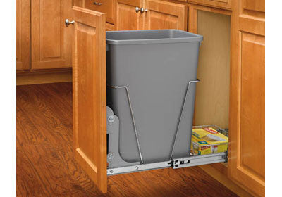 Rev-A-Shelf Single 35 Qt Trash Pullout with Rear Basket - RV-12KD-17C S