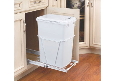 Rev-A-Shelf Single 35 Qt Trash Pullout with Lid - RV-12PB-L