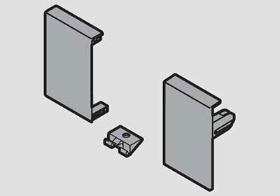 Blum TANDEMBOX Interior Roll-Out Nylon Front Fixing Bracket Set - Gray - ZIF.71M0