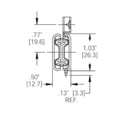 Accuride 2632 Series Light-Duty Low-Profile Side Mount Slide with Rail-Mounting - 22" - Zinc - C2632-22