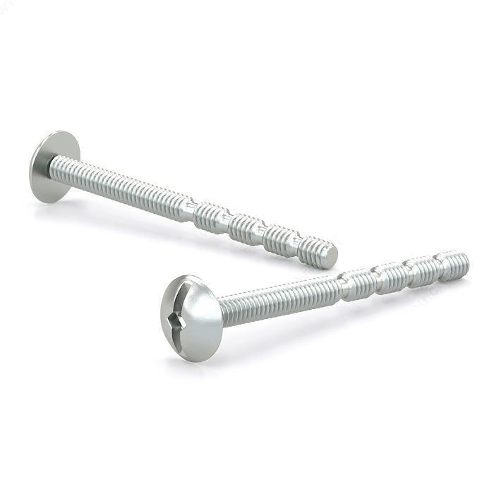 Break-Away Zinc Plated Machine screw, Pan Head, Combined Pozi Slot Drive, M4, Type B Point - M4 x 2" - Box of 100 - 2800