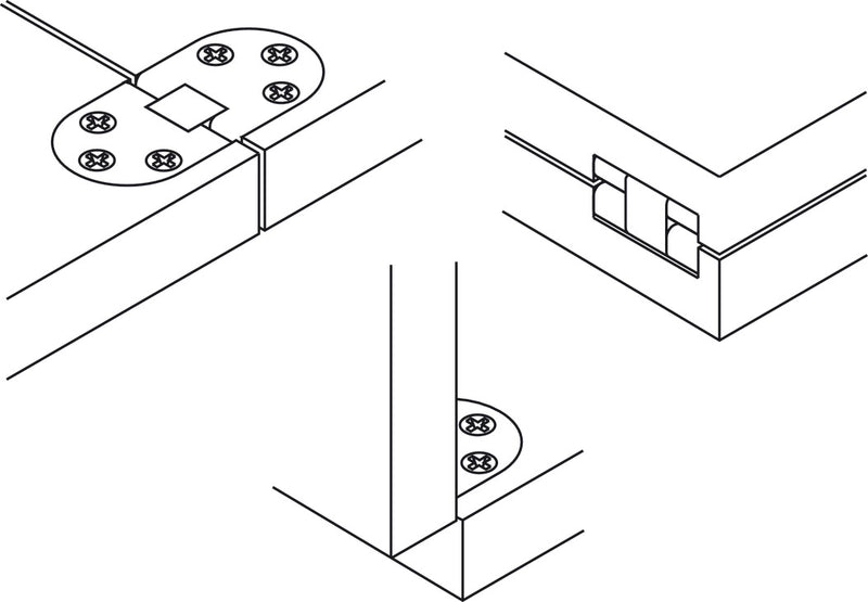 Hafele 341.32.708 Self-Supporting Hinge, for Folding and Sewing Machine Tables - Polished Nickel