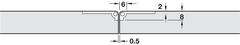 Hafele 341.32.708 Self-Supporting Hinge, for Folding and Sewing Machine Tables - Polished Nickel