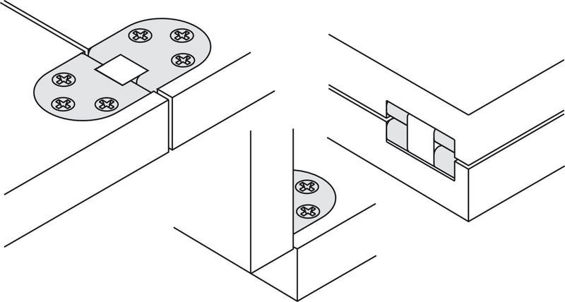 Hafele 341.32.708 Self-Supporting Hinge, for Folding and Sewing Machine Tables - Polished Nickel