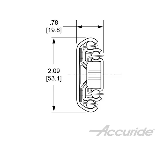 Accuride 3634EC Series Heavy Duty Soft Close Overtravel Side Mount Slide - 24" - Zinc - C3634EC-24