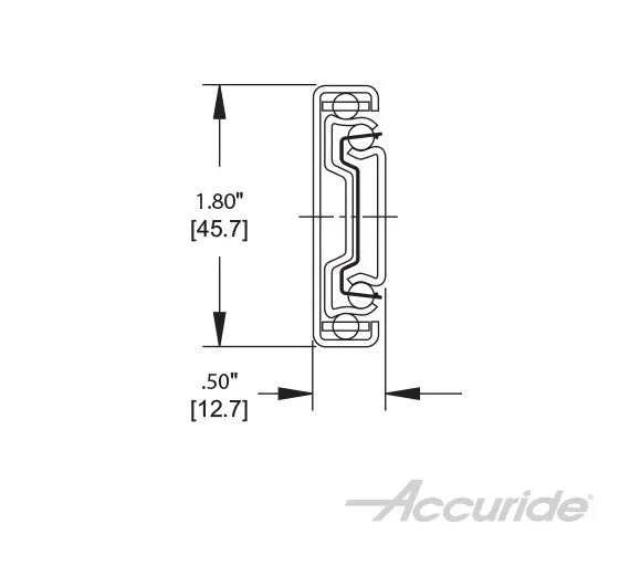 Accuride 3832ETR Series Touch Release Side Mount Drawer Slide - 28" - Zinc - C3832-E28TR