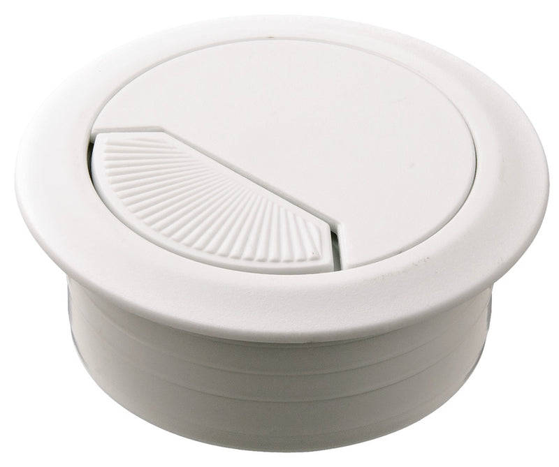 Plastic Cable Grommet, Two-Piece, Round with Spring Closure, White, Ø50 mm - 429.99.735