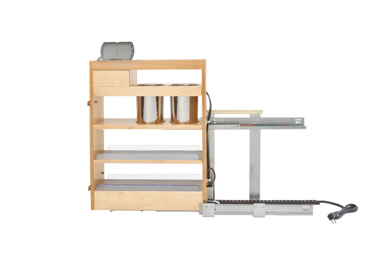 Rev-A-Shelf Natural Maple Outlet Grooming Organizer w/ BLUM Soft-Close for 12" Face Frame Full-Height Vanity - 445-VBOSC-8C