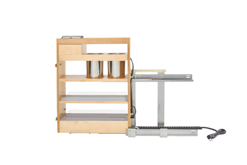 Rev-A-Shelf Natural Maple Outlet Grooming Organizer w/ BLUM Soft-Close for 12" Face Frame Full-Height Vanity - 445-VBOSC-8C