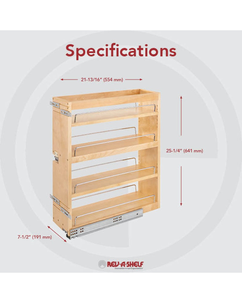 Rev-A-Shelf 449-BCSC-7C Side and Bottom Mount Base Pullout w/BLUMOTION Soft-Close