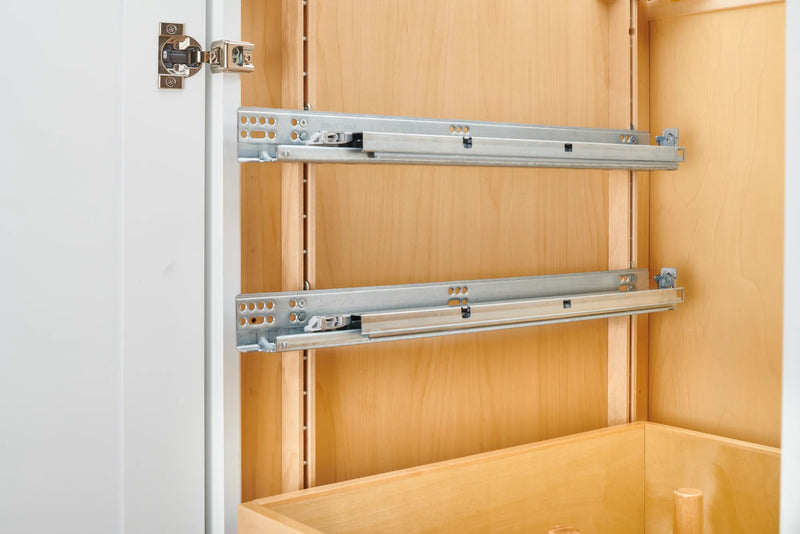 Rev-A-Shelf (8) stackable 27-1⁄4" x 1-1/8" Wood Pilaster Uprights and (5) Pilaster Hardware sets - 4PIL-54-113-1