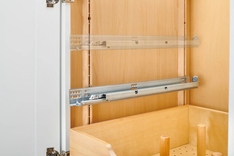 Rev-A-Shelf (8) stackable 27-1⁄4" x 1-1/8" Wood Pilaster Uprights and (5) Pilaster Hardware sets - 4PIL-54-113-1