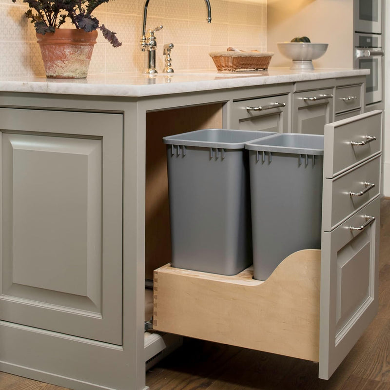 Rev-A-Shelf 4WCSC Series Double 50 Qt Trash Pullout - 18" - 4WCSC-2150DM-2 - FREE SHIPPING