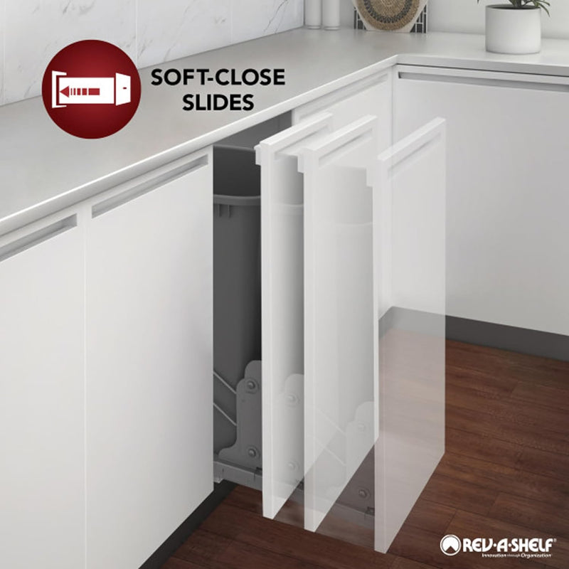 Rev-A-Shelf 4WCSC Series Double 50 Qt Trash Pullout - 18" - 4WCSC-2150DM-2 - FREE SHIPPING