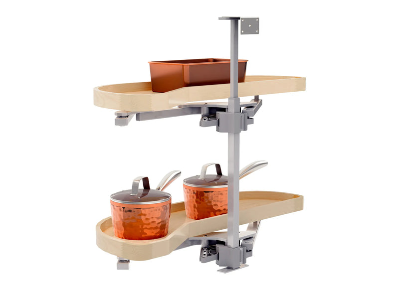 Rev-A-Shelf Maple Two-Tier Classic Girasolo w/ Soft-Close for 12" Left Opening/Blind Right Corner Cabinets 4WLS87-12-L