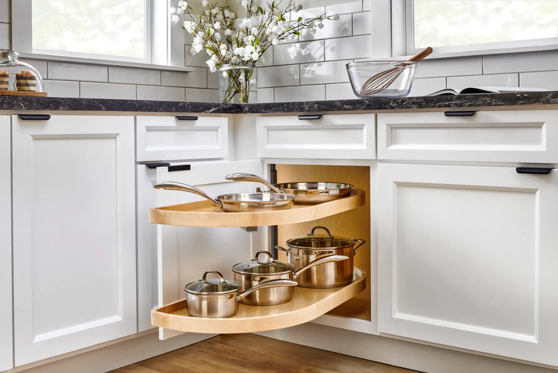 Rev-A-Shelf Maple Two-Tier Classic Girasolo w/ Soft-Close for 12" Right Opening/Blind Left Corner Cabinets 4WLS87-12-R