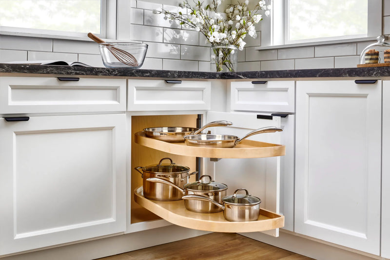 Rev-A-Shelf Maple Two-Tier Classic Girasolo w/ Soft-Close for 18" Left Opening/Blind Right Corner Cabinets 4WLS87-18-L