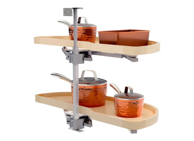 Rev-A-Shelf Maple Two-Tier Classic Girasolo w/ Soft-Close for 18" Right Opening/Blind Left Corner Cabinets 4WLS87-18-R