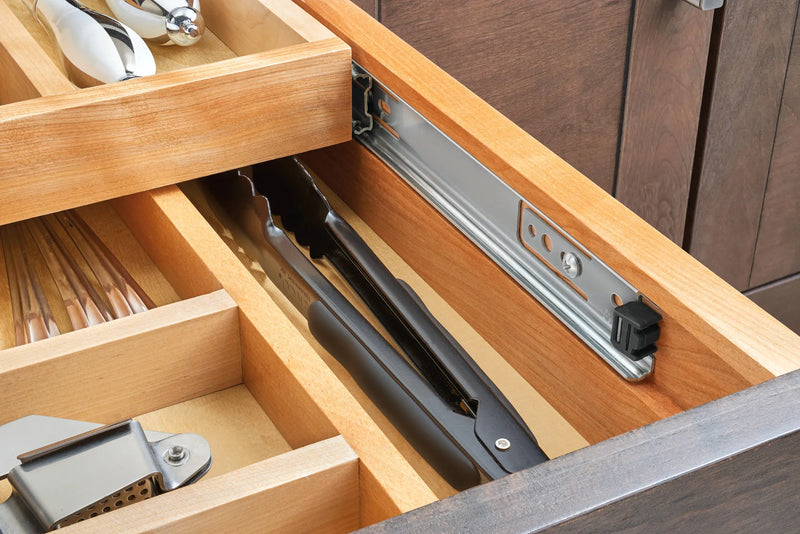Rev-a-shelf 4WTCD-495HFLSC-1 Natural Maple Tiered Cutlery Drawer Minimum Opening 19-1/2" w/BLUMOTION Soft-Close Slides