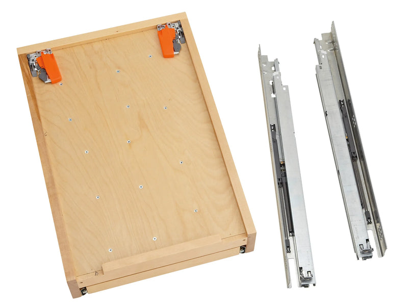 Rev-a-shelf 4WTCD-495HFLSC-1 Natural Maple Tiered Cutlery Drawer Minimum Opening 19-1/2" w/BLUMOTION Soft-Close Slides
