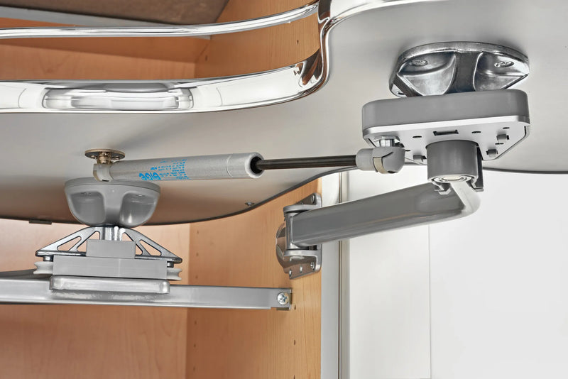 Rev-A-Shelf Maple Solid Bottom Chrome Wire Two-Tier "Cloud" Optimizer for 21" Right Opening/Blind Left Corner Cabinets - 5372-21-MP-R