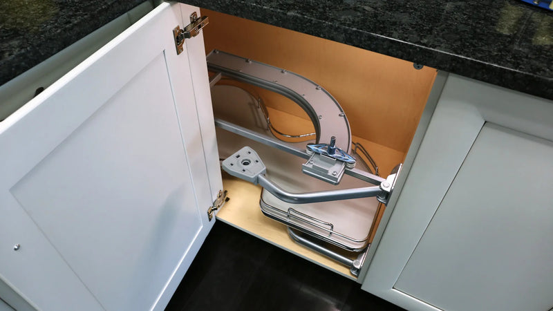Rev-A-Shelf Maple Solid Bottom Chrome Wire Two-Tier "Cloud" Optimizer for 21" Right Opening/Blind Left Corner Cabinets - 5372-21-MP-R