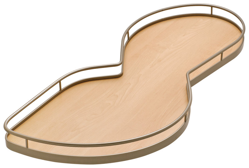 Kesseböhmer LeMans II Set 541.32.445, for Blind Corner Cabinets with Soft Closing and Self Closing Mechanisms, with Non-Slip Effect, Swings Right, Champagne/Maple, 2 x 45 Shape Trays