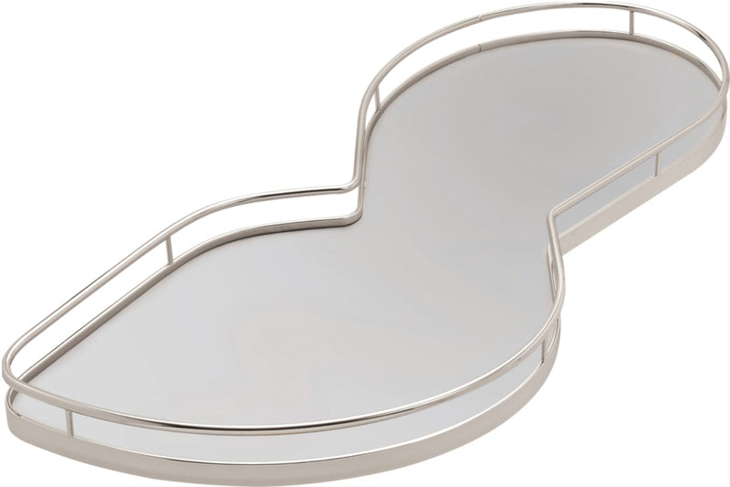 Kesseböhmer LeMans II Set 541.32.850 for Blind Corner Cabinets with Soft Closing and Self Closing Mechanisms, with Non-slip Effect, Swings Right, Chrome/Gray, 2 x 50 Shape Trays - 541.32.850