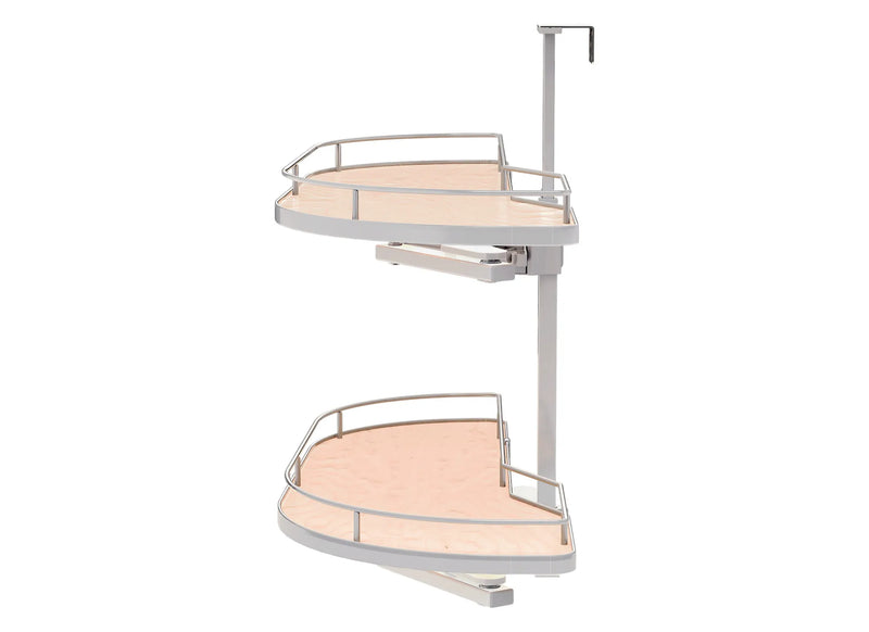 Rev-A-Shelf Maple Two-Tier Girasolo w/ Soft Close and Chrome Accents for 15" Left Opening/Blind Right Corner cabinets 587-15-LMP